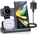 ZUBARR Wireless Charging Station for Samsung and Android Multiple Devices 3 in 1 Fast Charger Dock Stand for Phone Galaxy Z Flip 4/3 Z Fold S23 S22 S20 Ultra, Galaxy Watch 5/4/3, Buds