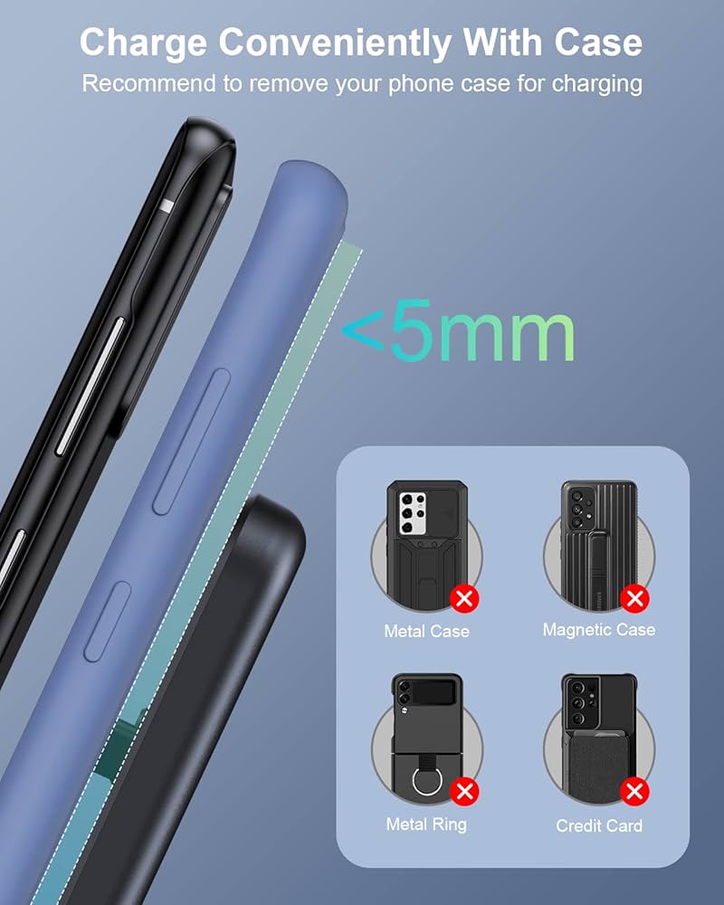 ZUBARR Wireless Charging Station for Samsung and Android Multiple Devices 3 in 1 Fast Charger Dock Stand for Phone Galaxy Z Flip 4/3 Z Fold S23 S22 S20 Ultra, Galaxy Watch 5/4/3, Buds