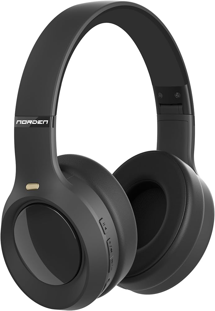 Norden Nova Noise Cancelling Over-Ear Bluetooth Headphones 400mAh – ANC 28dB with USB-C Fast Charge – Foldable with AUX Mic – Black